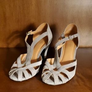 Suede ankle strap sandals